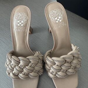 Vince Camuto Beige Braided Heels